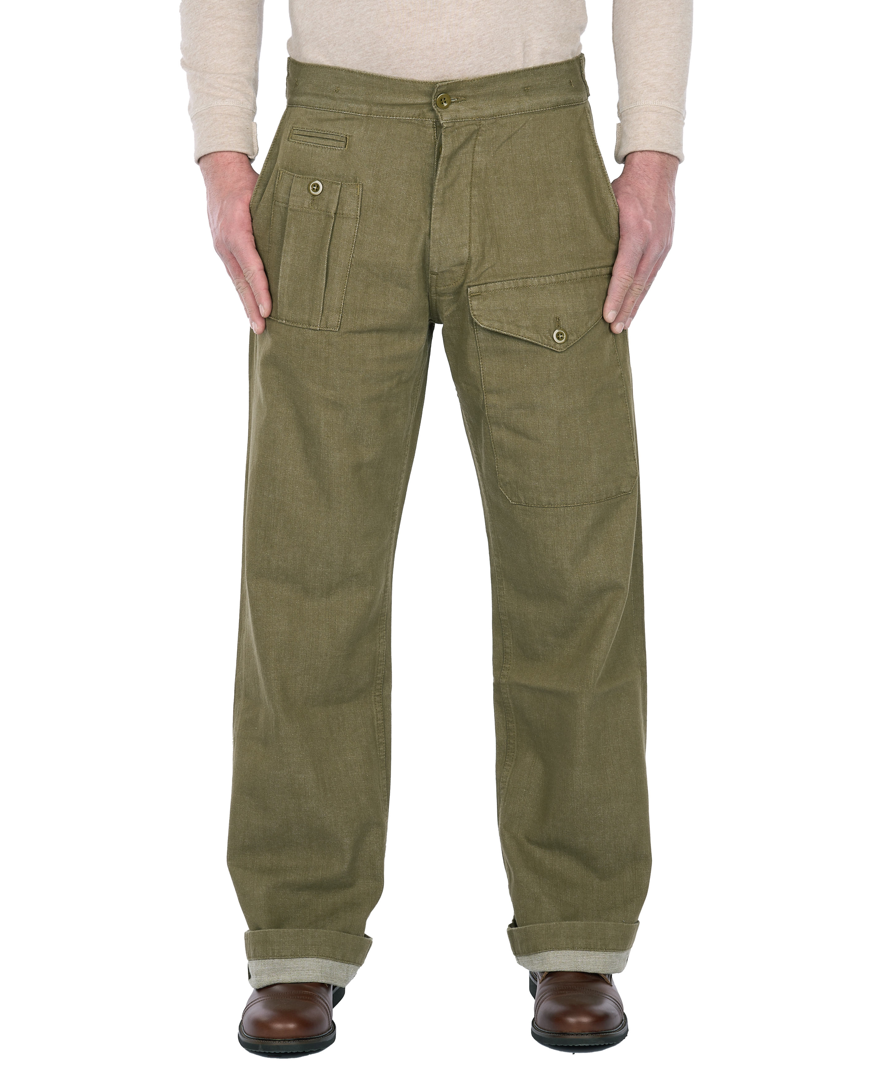 1952 Pattern Trousers olive selvage