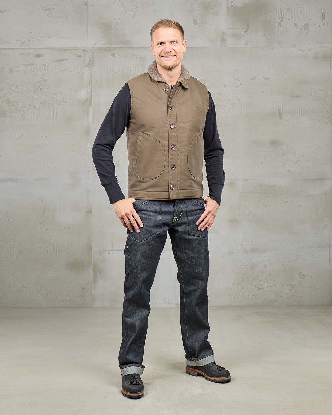 1944 Deck Vest Jungle Cloth Khaki