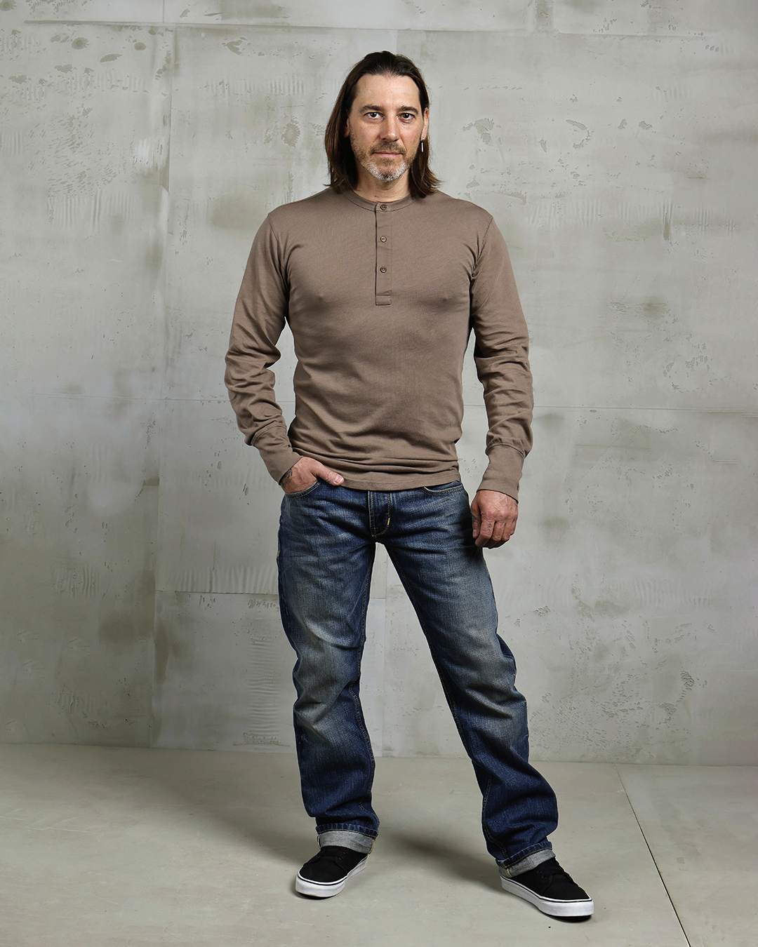 1927 Henley Shirt Long Sleeve Mud