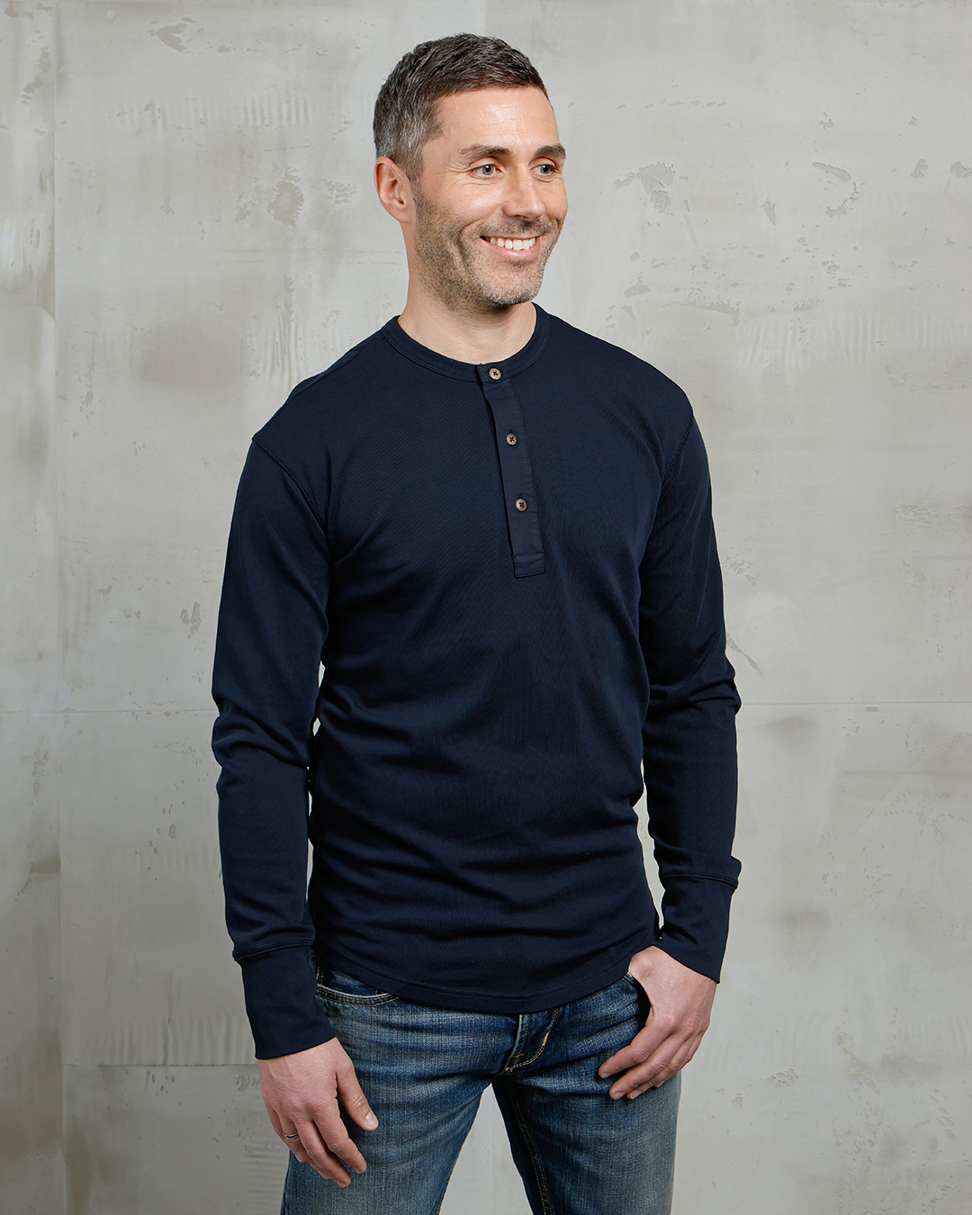 1927 Henley Shirt long sleeve Mojave blue
