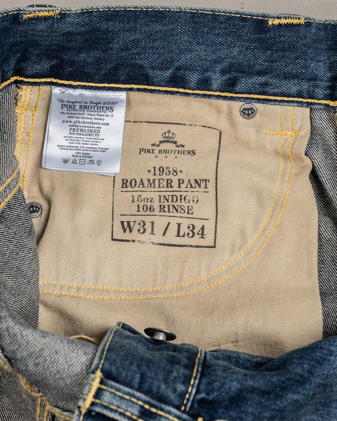 1958 Roamer Pant 15oz indigo 106 rinse