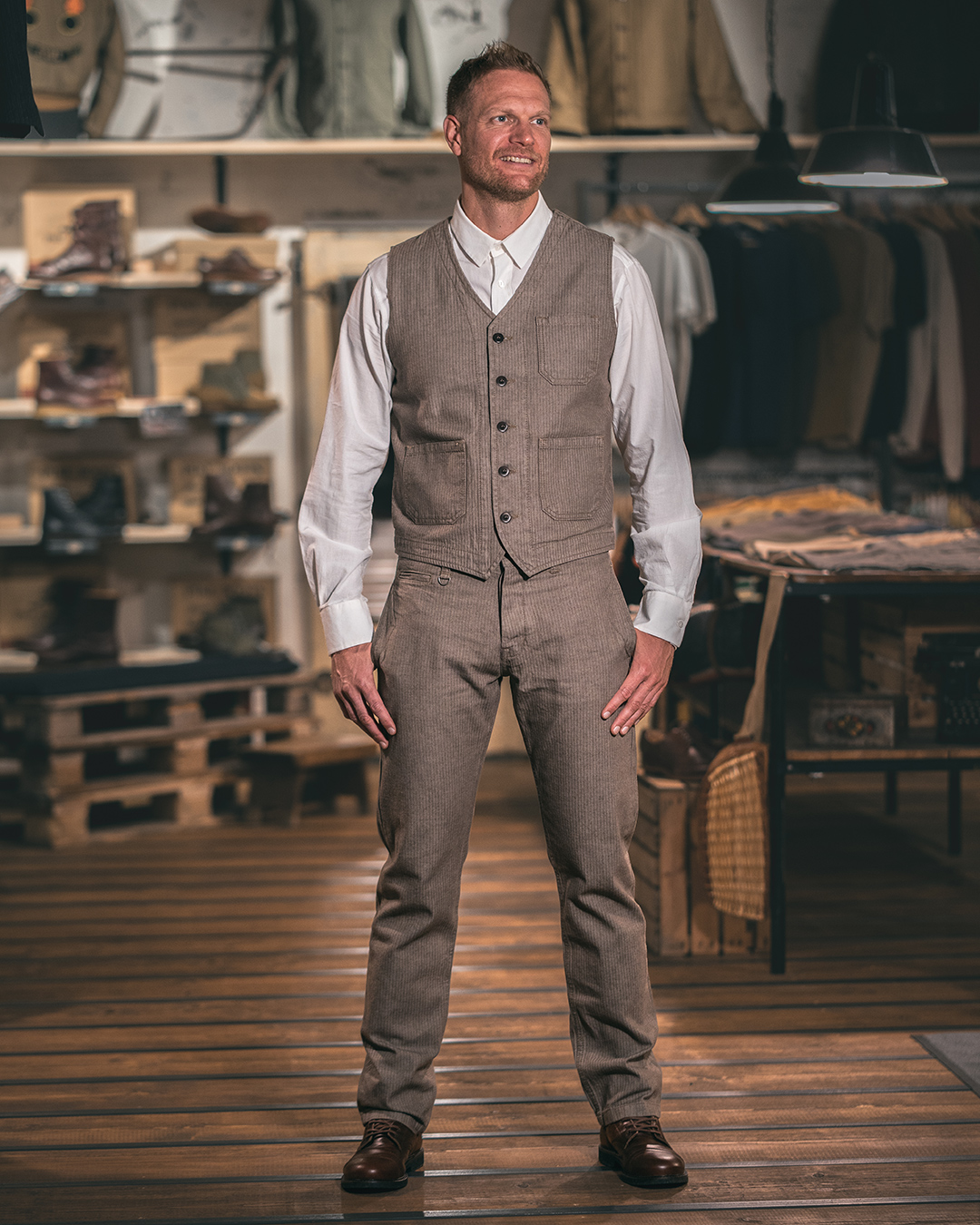 1937 Roamer Vest HBT brown