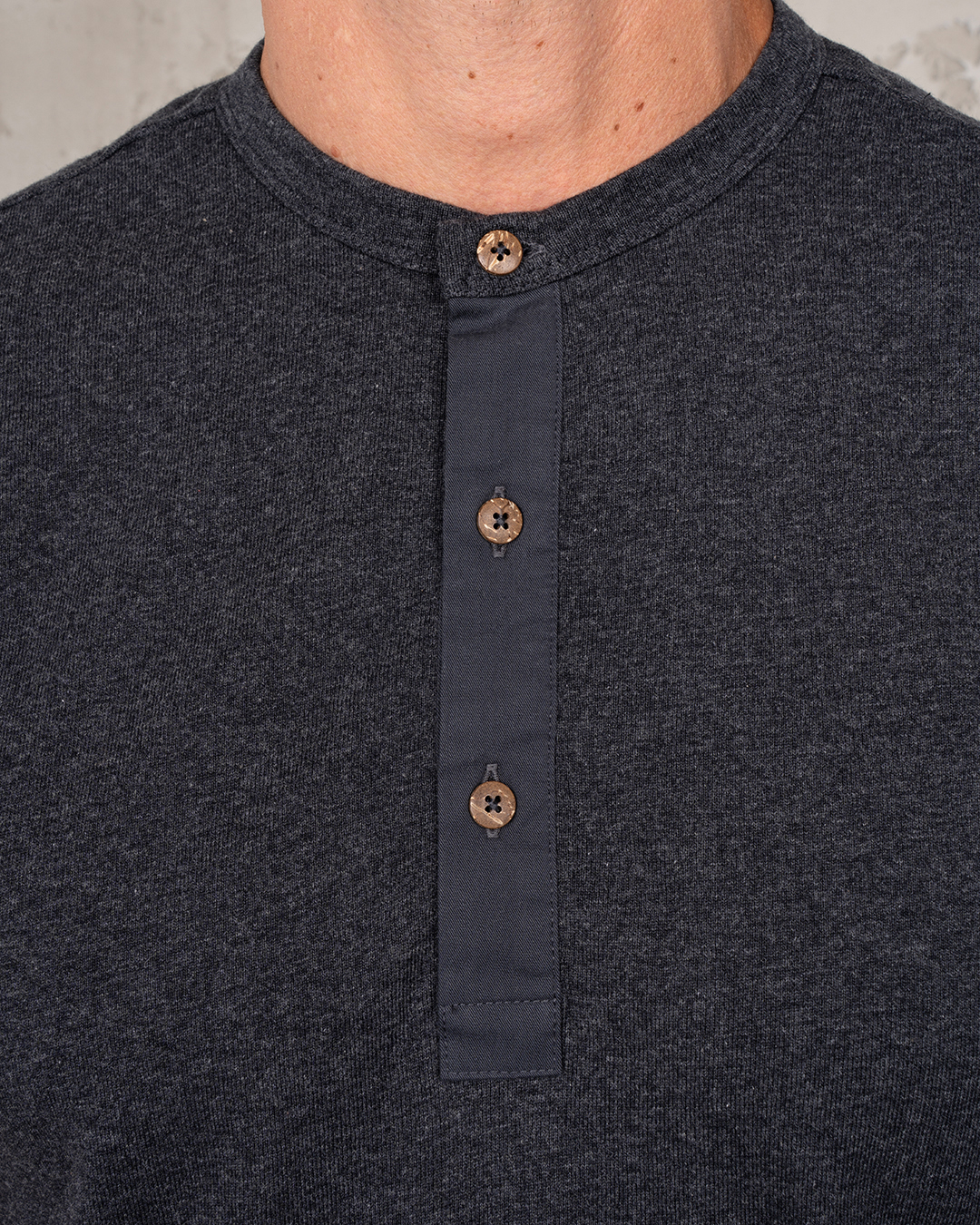 1927 Henley Shirt short sleeve iron grey