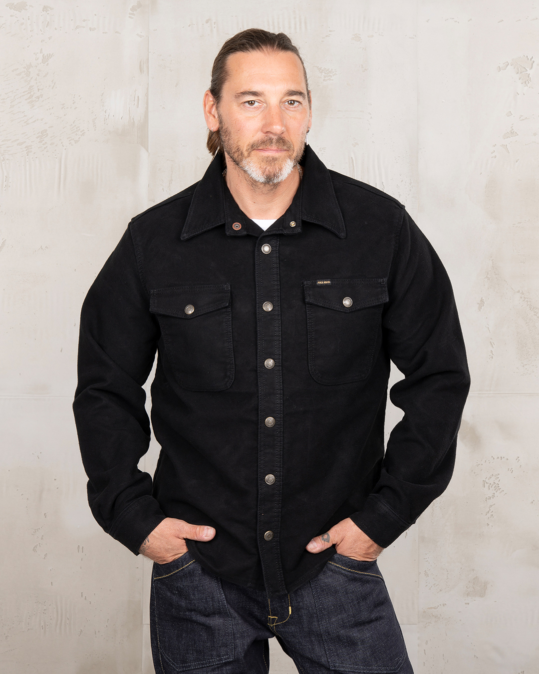 1943 CPO Shirt Moleskin sulphur black