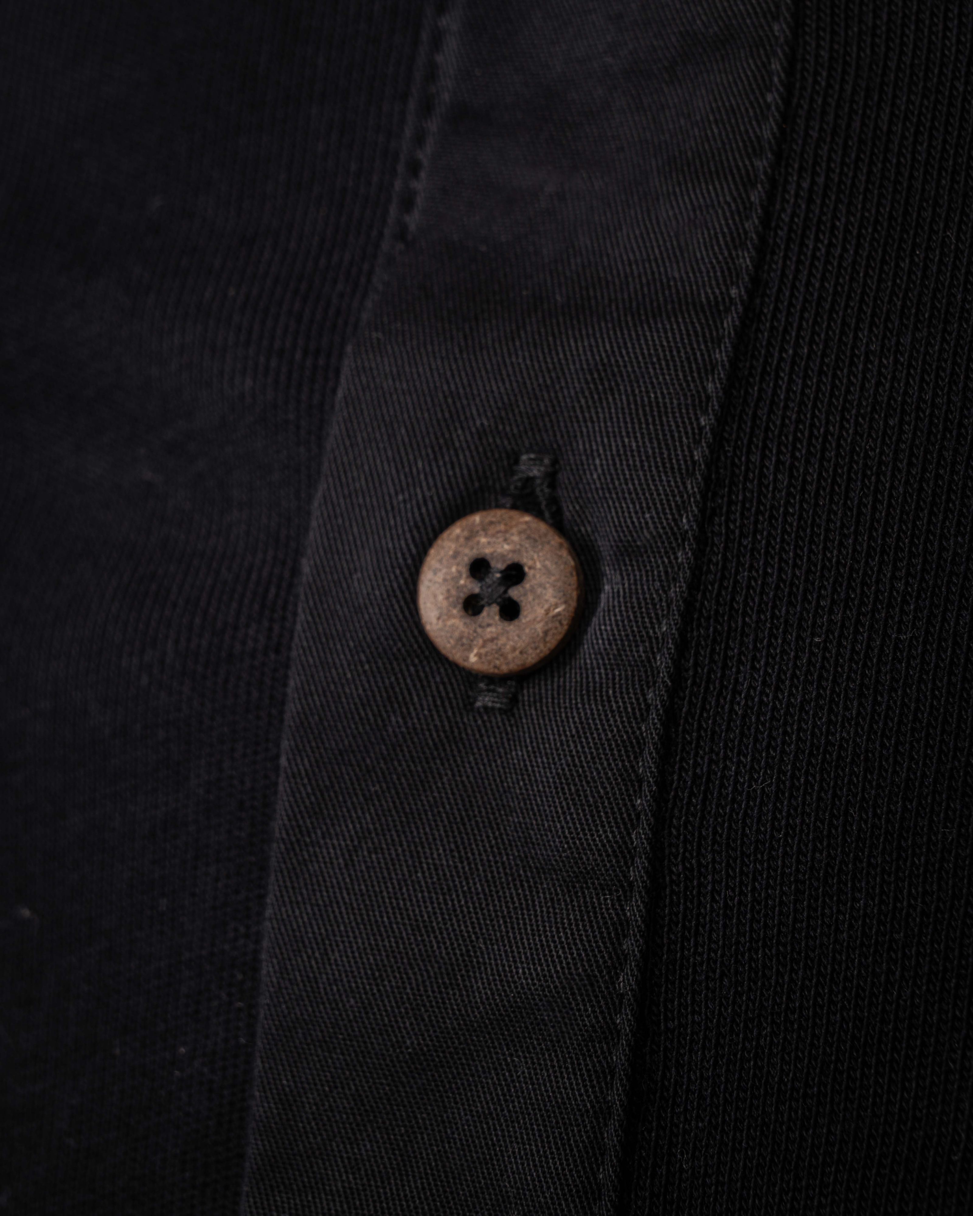 1927 Henley Shirt Short Sleeve Deep Black