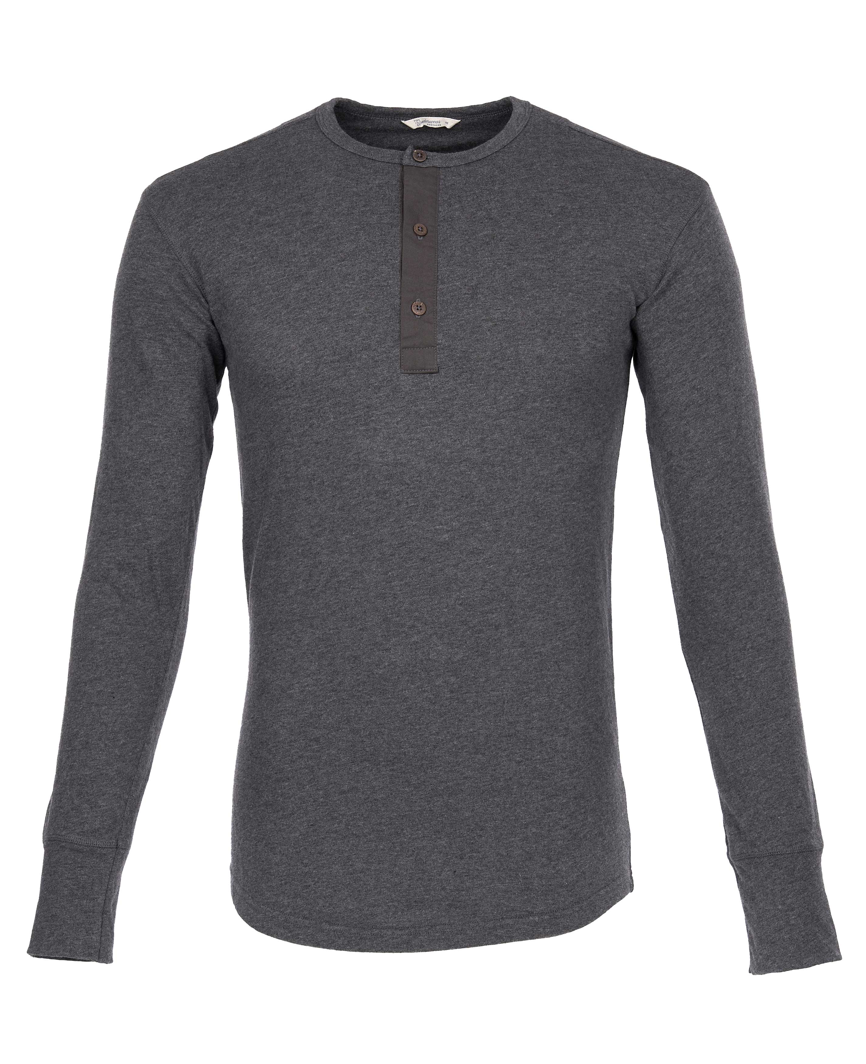 1927 Henley Shirt Long Sleeve grey melange