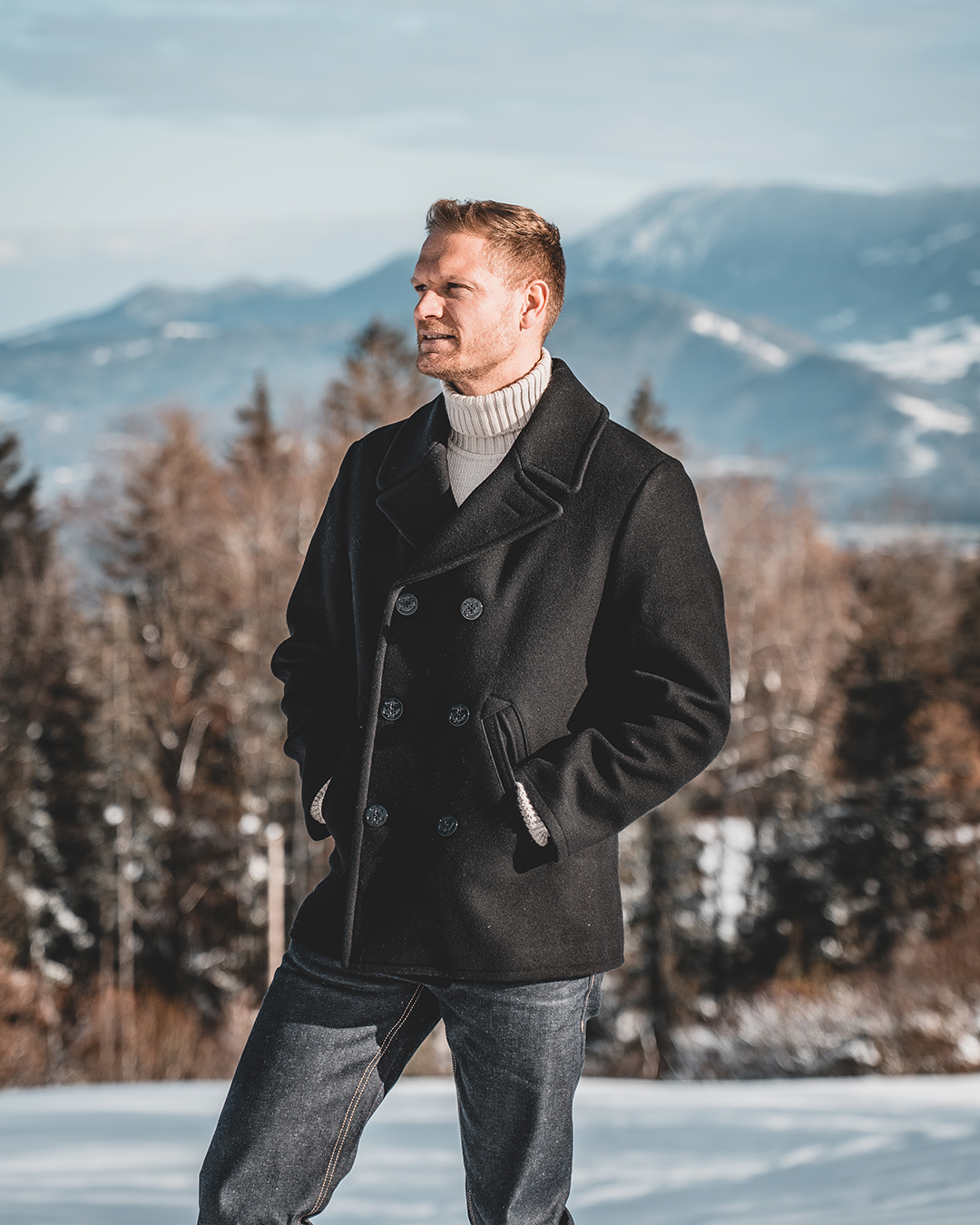 1938 Pea Coat Black Wool 1938 Pea Coat Black Wool