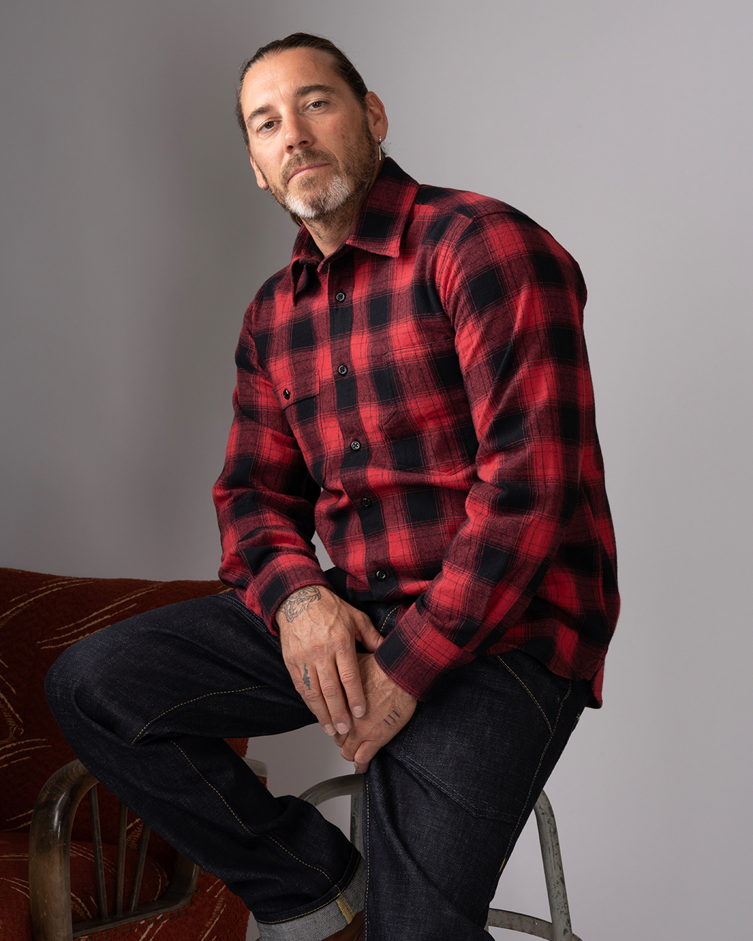 1937 Roamer Shirt red check flannel