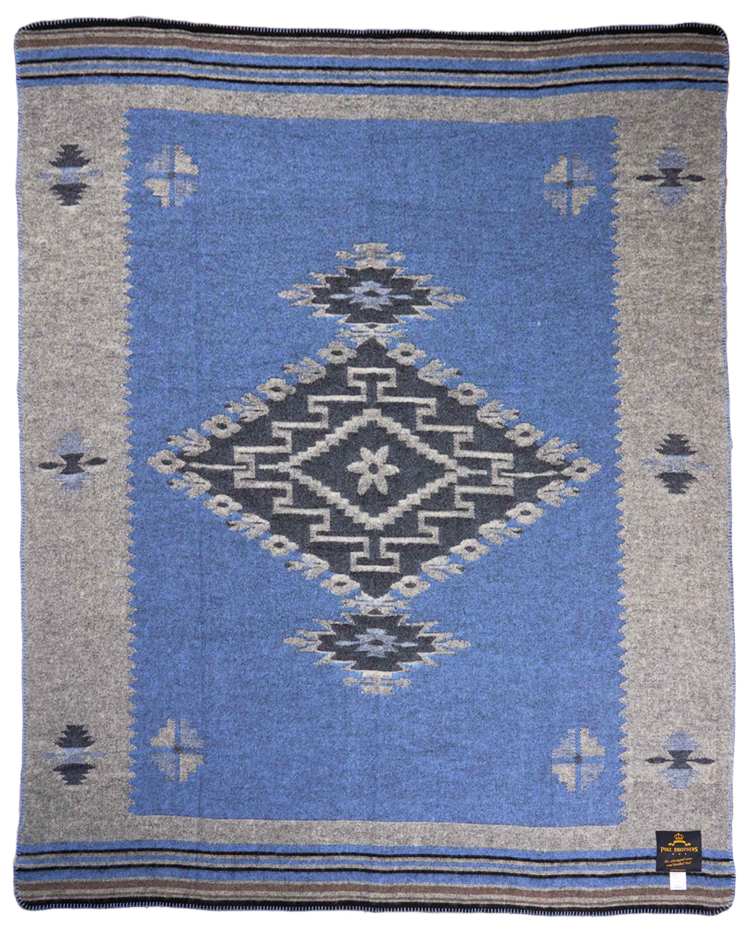 1969 Tolani wool blanket blue