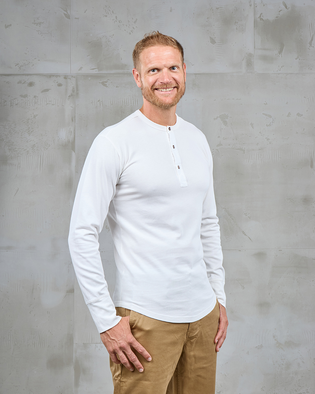 1927 Henley Shirt long sleeve ecru