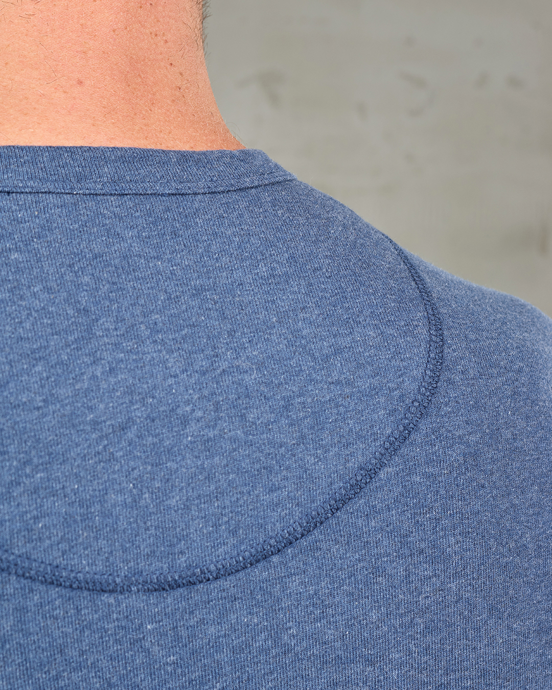 1927 Henley Shirt Long Sleeve Indigo Melange