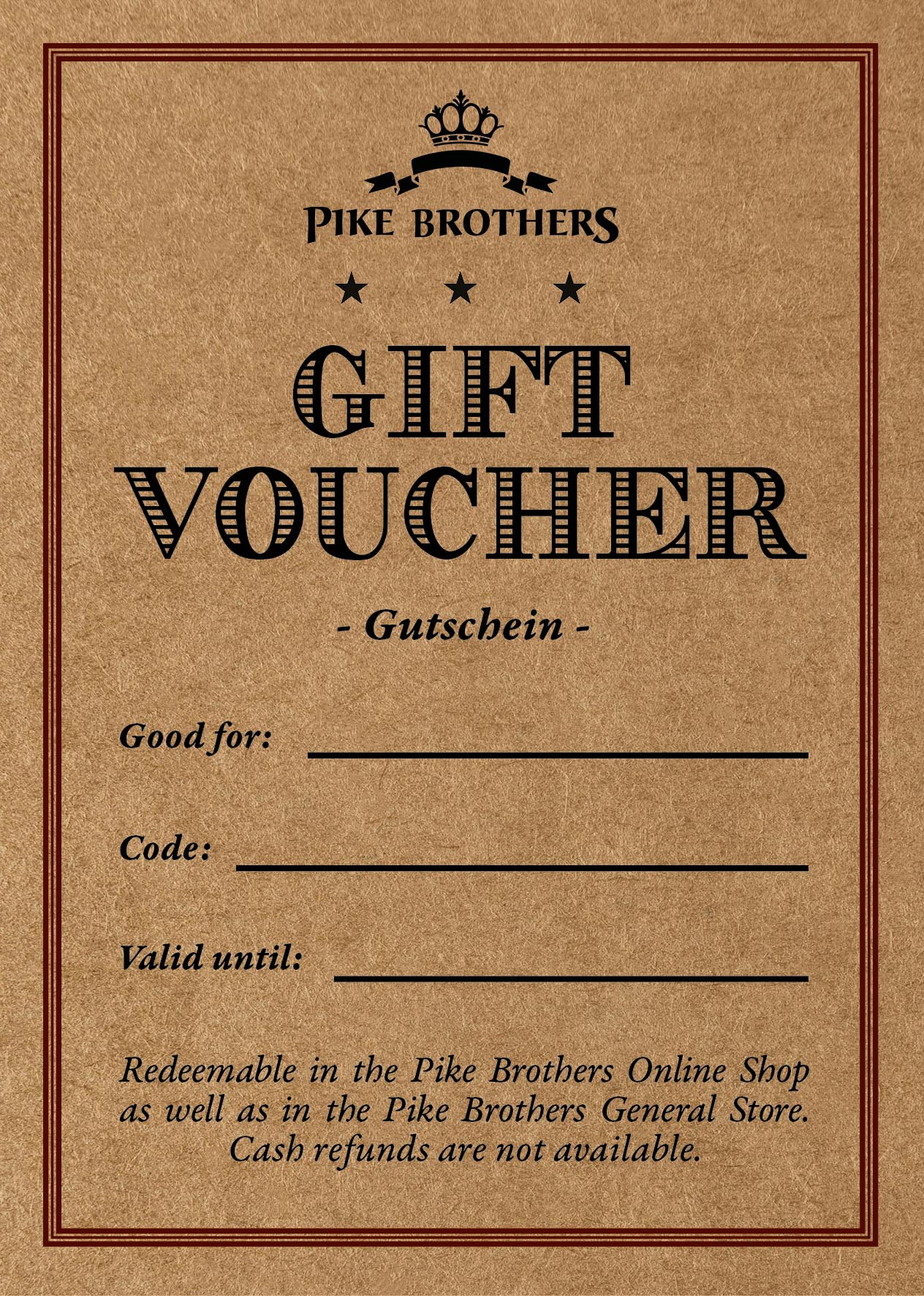 Pike Brothers Gift Voucher