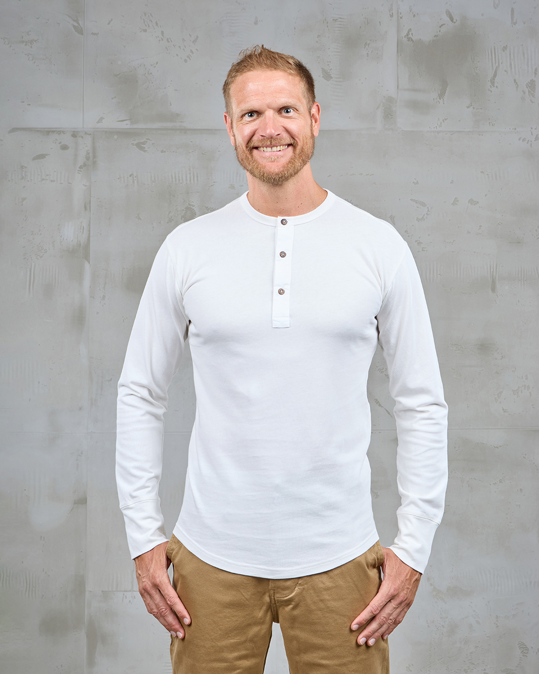 1927 Henley Shirt long sleeve ecru
