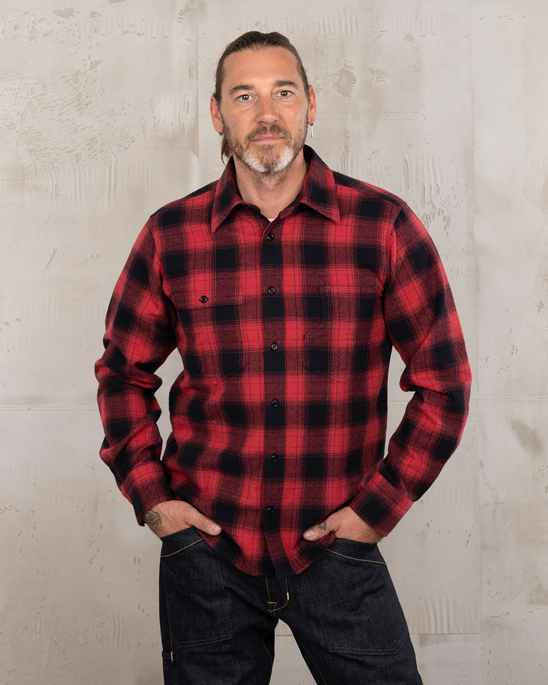 1937 Roamer Shirt red check flannel