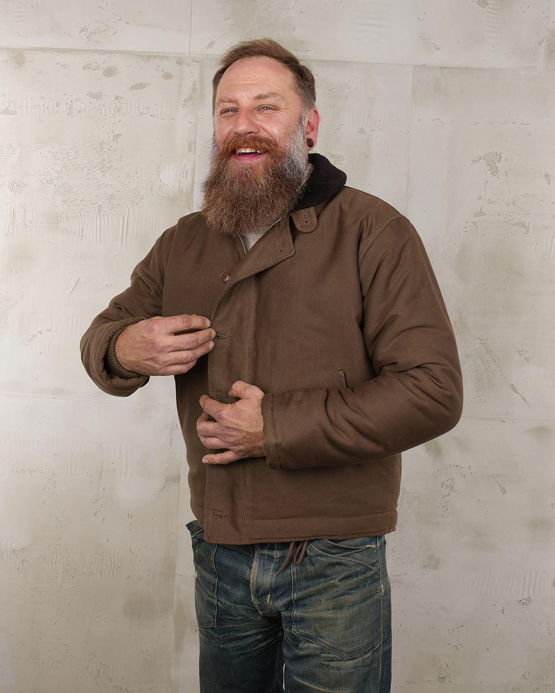 1944 N1 Deck Jacket waxed khaki