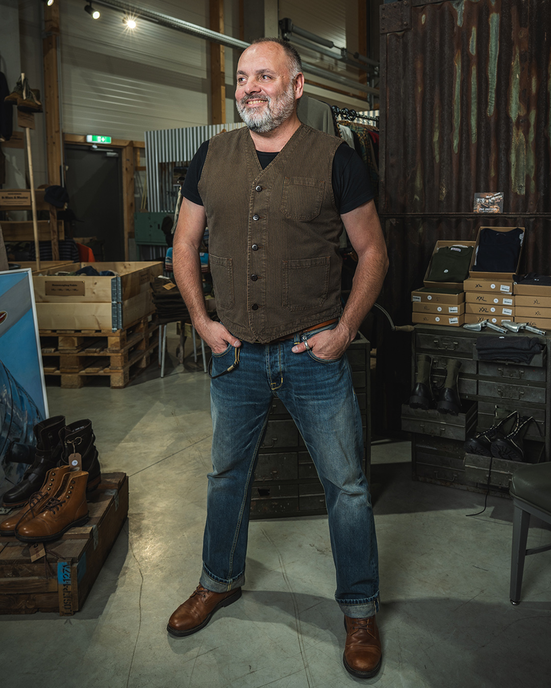 1937 Roamer Vest hickory stripe brown 1937 Roamer Vest hickory stripe brown