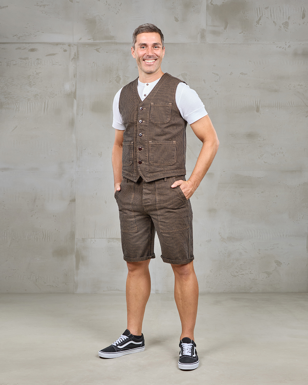 1937 Roamer Vest hickory stripe brown