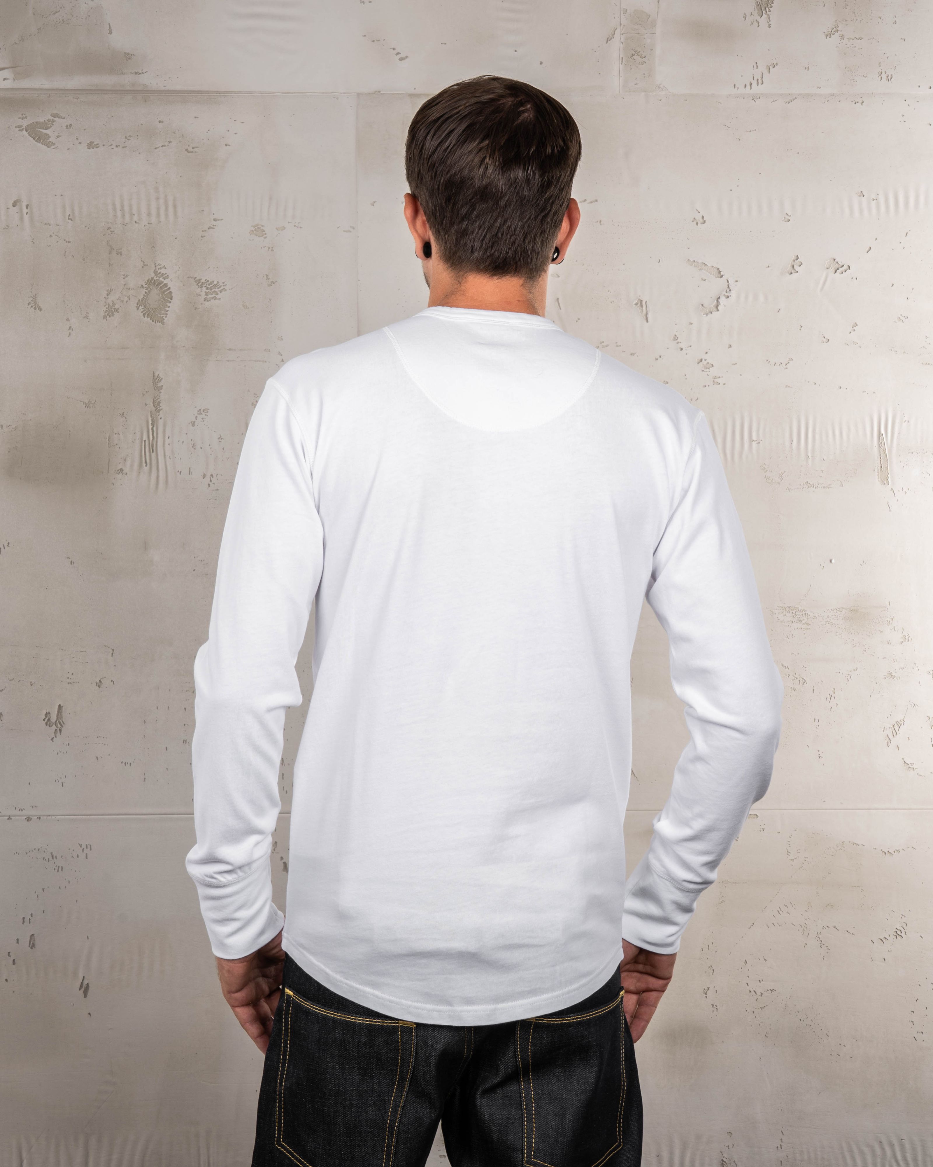 1927 Henley Shirt Long Sleeve Pure White