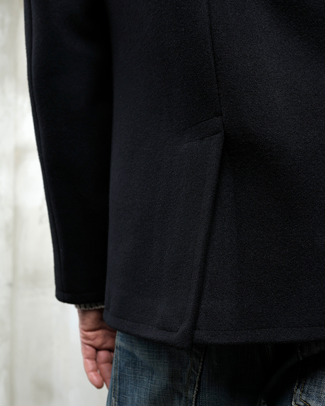 1938 Pea Coat Black Wool