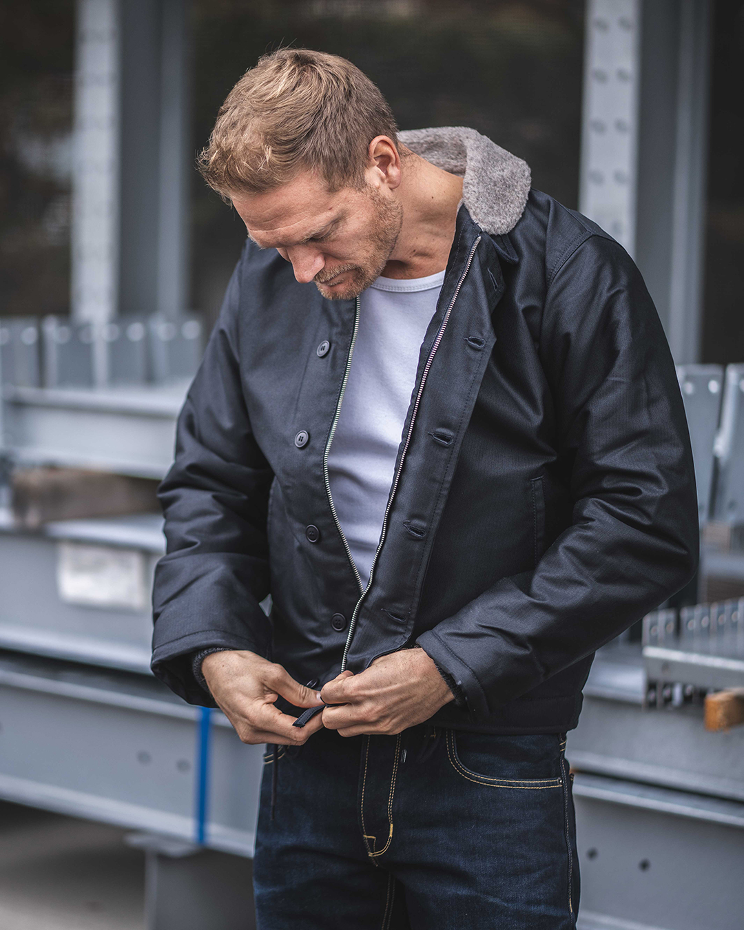 1944 N1 Deck Jacket waxed navy 1944 N1 Deck Jacket waxed navy
