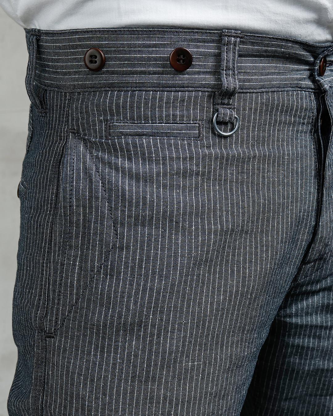 1942 Hunting Pant Grey Striped Linen