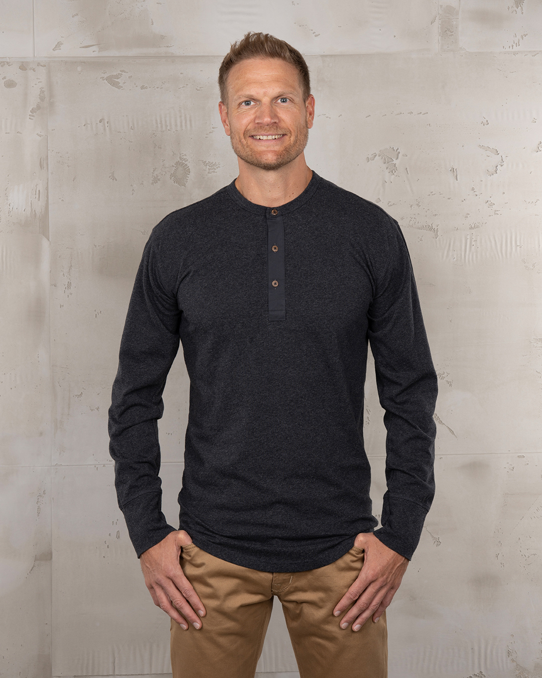 1927 Henley Shirt long sleeve iron grey 1927 Henley Shirt long sleeve iron grey