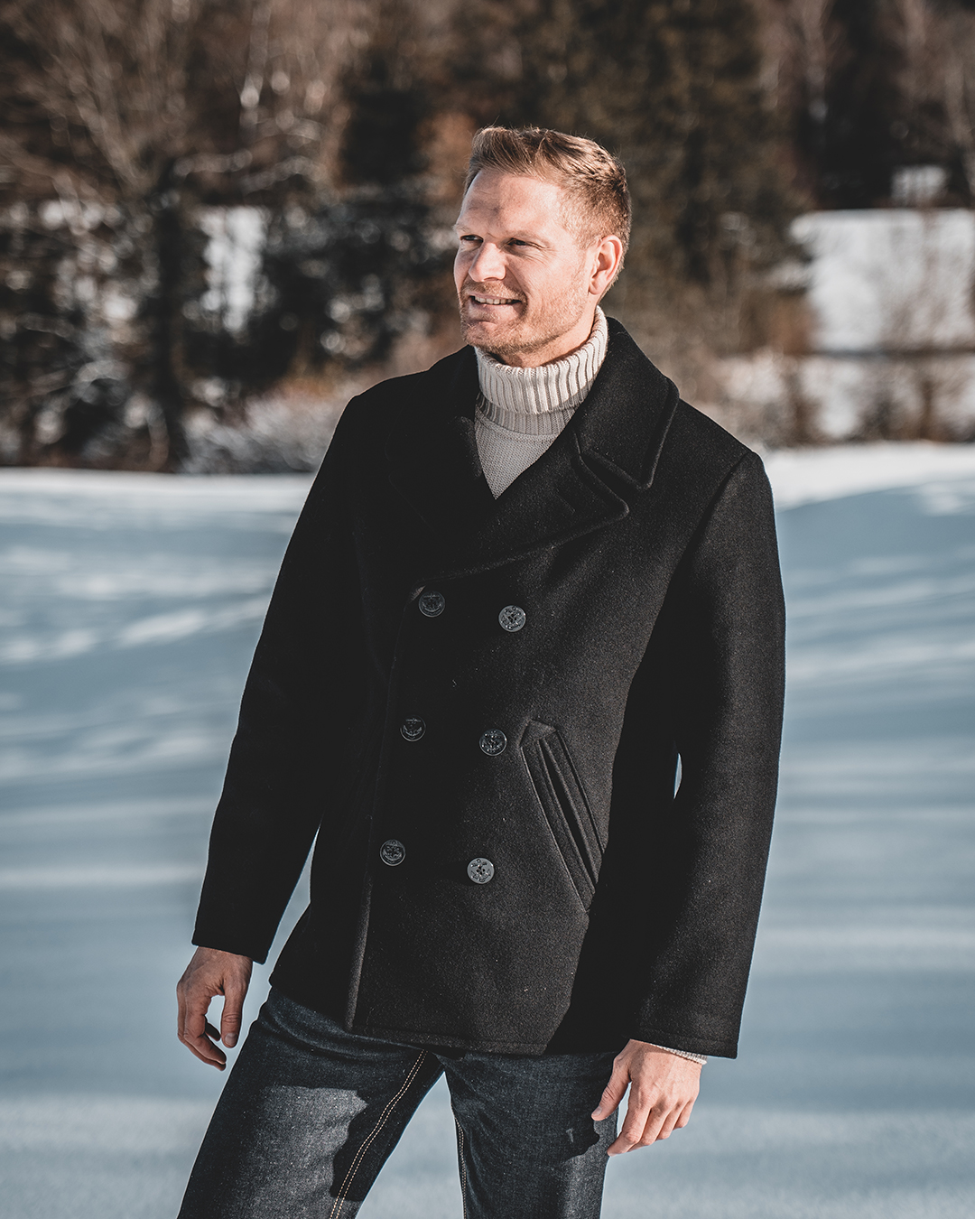 1938 Pea Coat Black Wool 1938 Pea Coat Black Wool