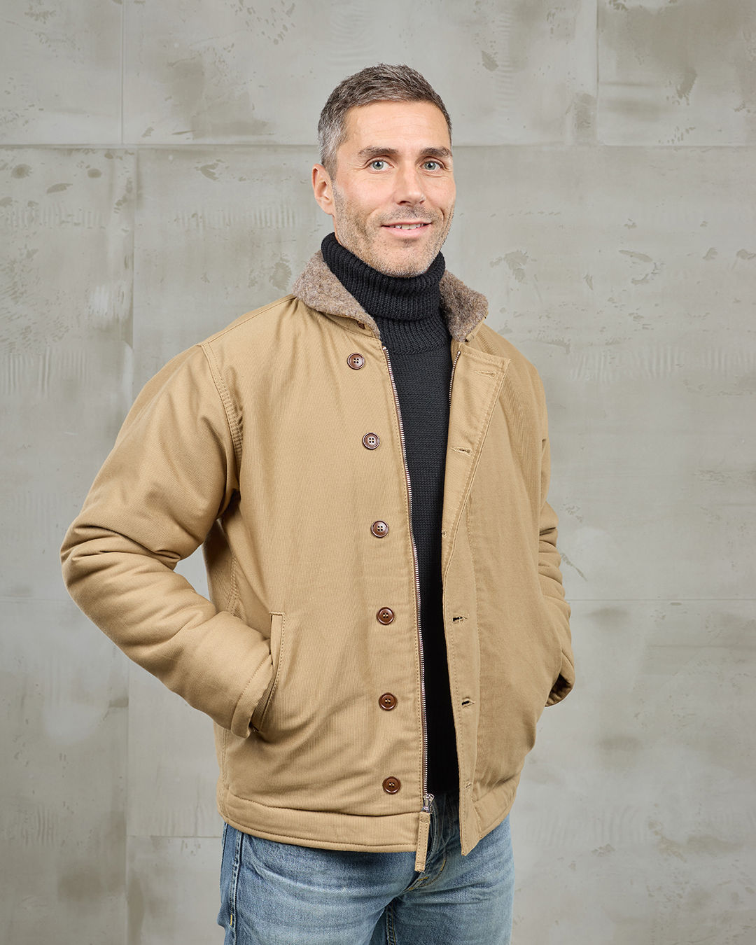 1943 N1 Deck Jacket Jungle Cloth Beige