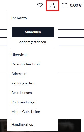 12950 - Onlineshop Erstanmeldung