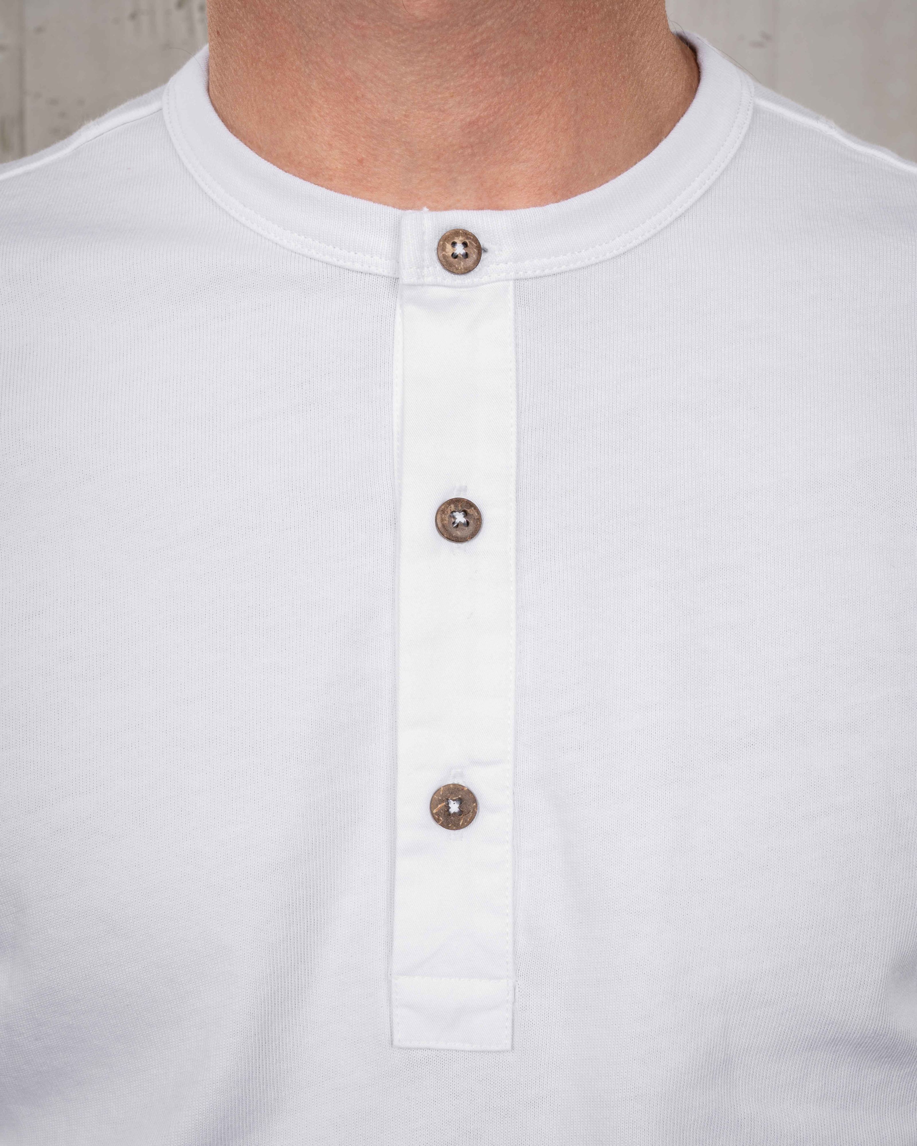1927 Henley Shirt Short Sleeve Pure White