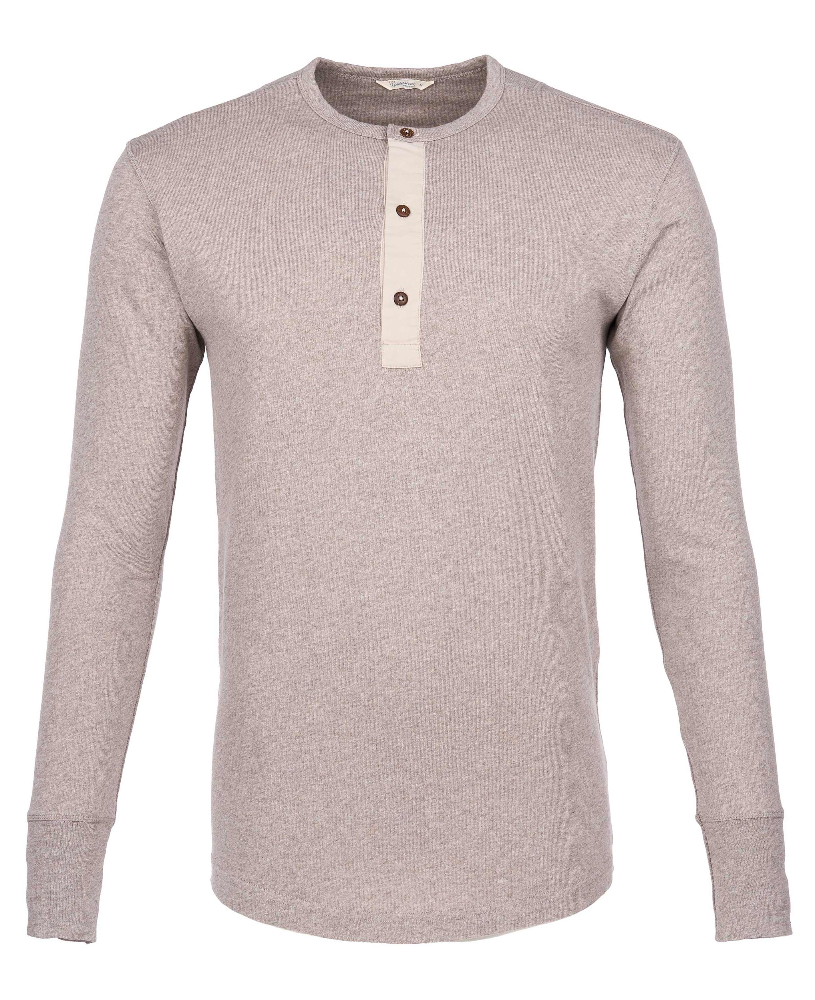 1927 Henley Shirt long sleeve fog brown