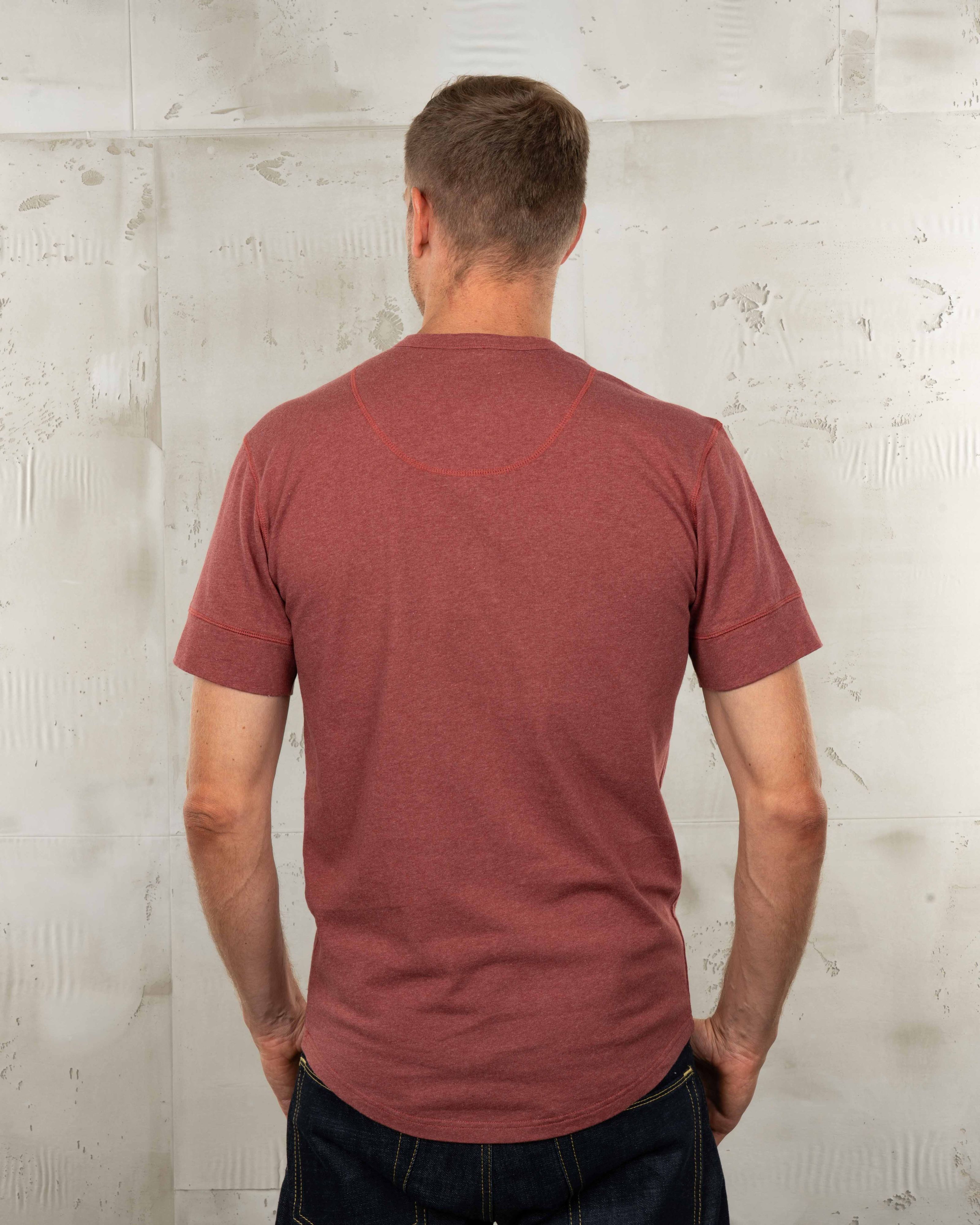1927 Henley Shirt Short Sleeve Granate Red 1927 Henley Shirt Short Sleeve Granate Red