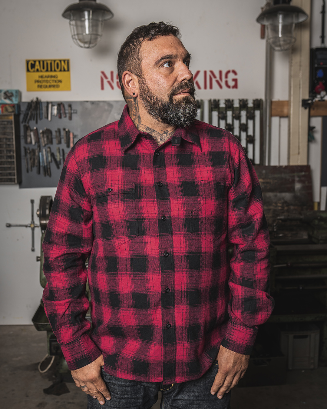 1937 Roamer Shirt red check flannel
