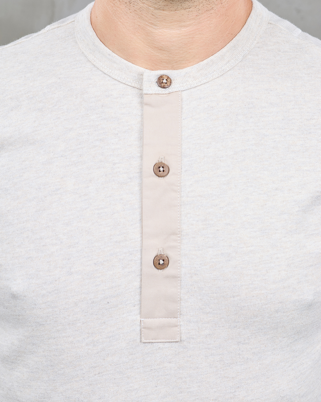 1927 Henley Shirt Long Sleeve Oatmeal