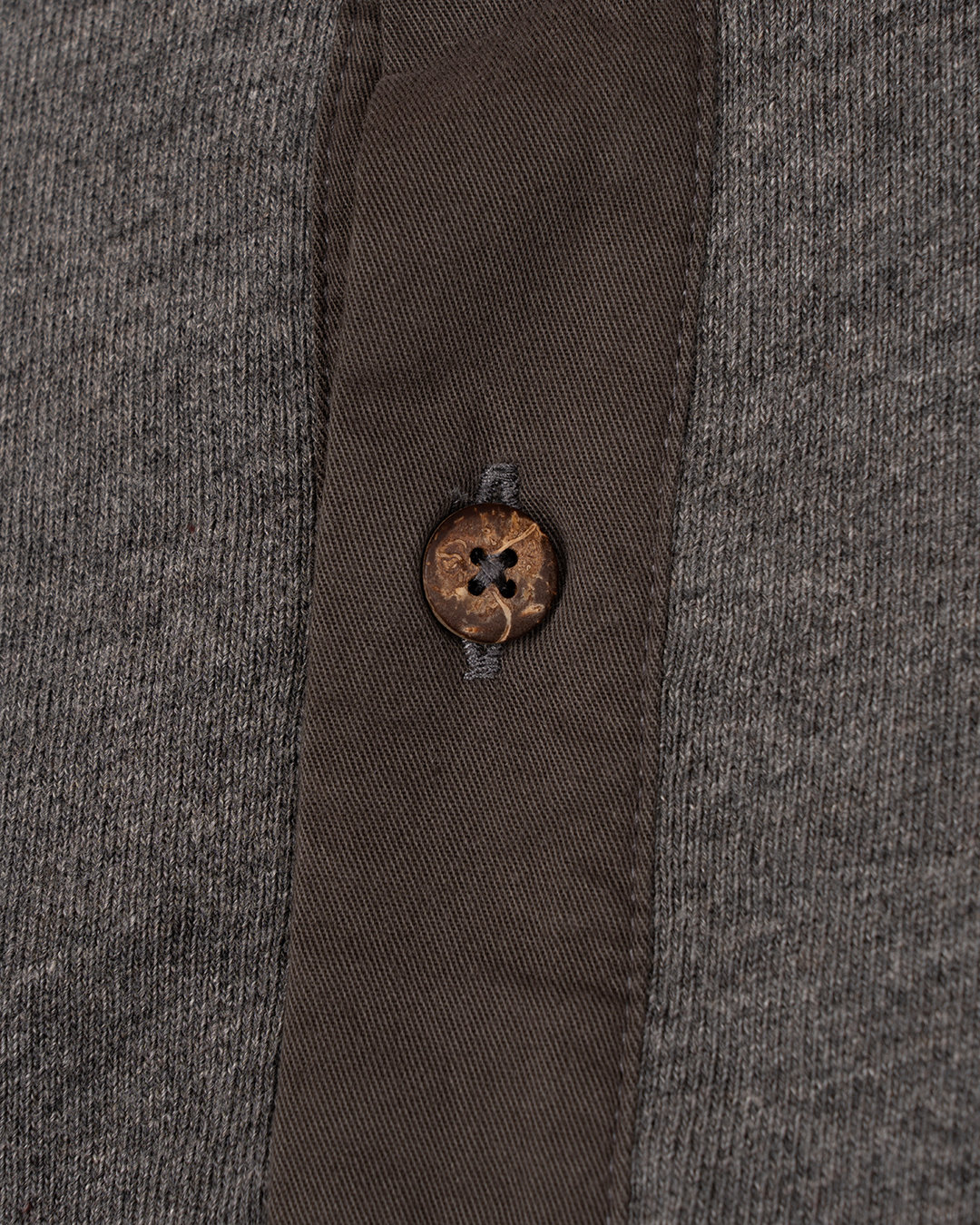 1927 Henley Shirt short sleeve grey melange