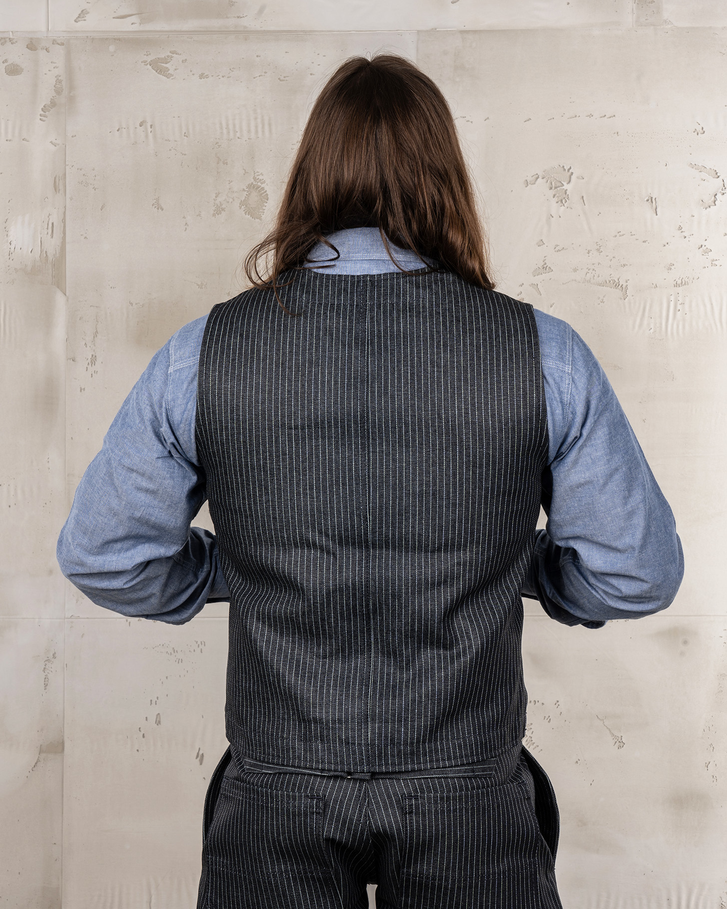 1937 Roamer Vest blue wabash