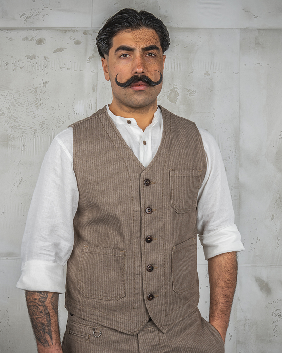 1937 Roamer Vest HBT Brown