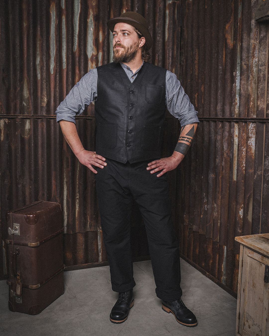 1935 Machinist Trousers Elephant Skin Black