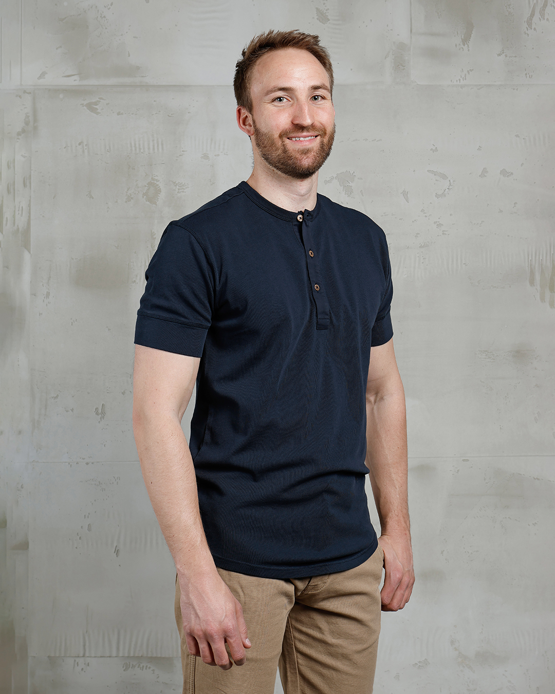 1927 Henley Shirt Short Sleeve Mojave Blue