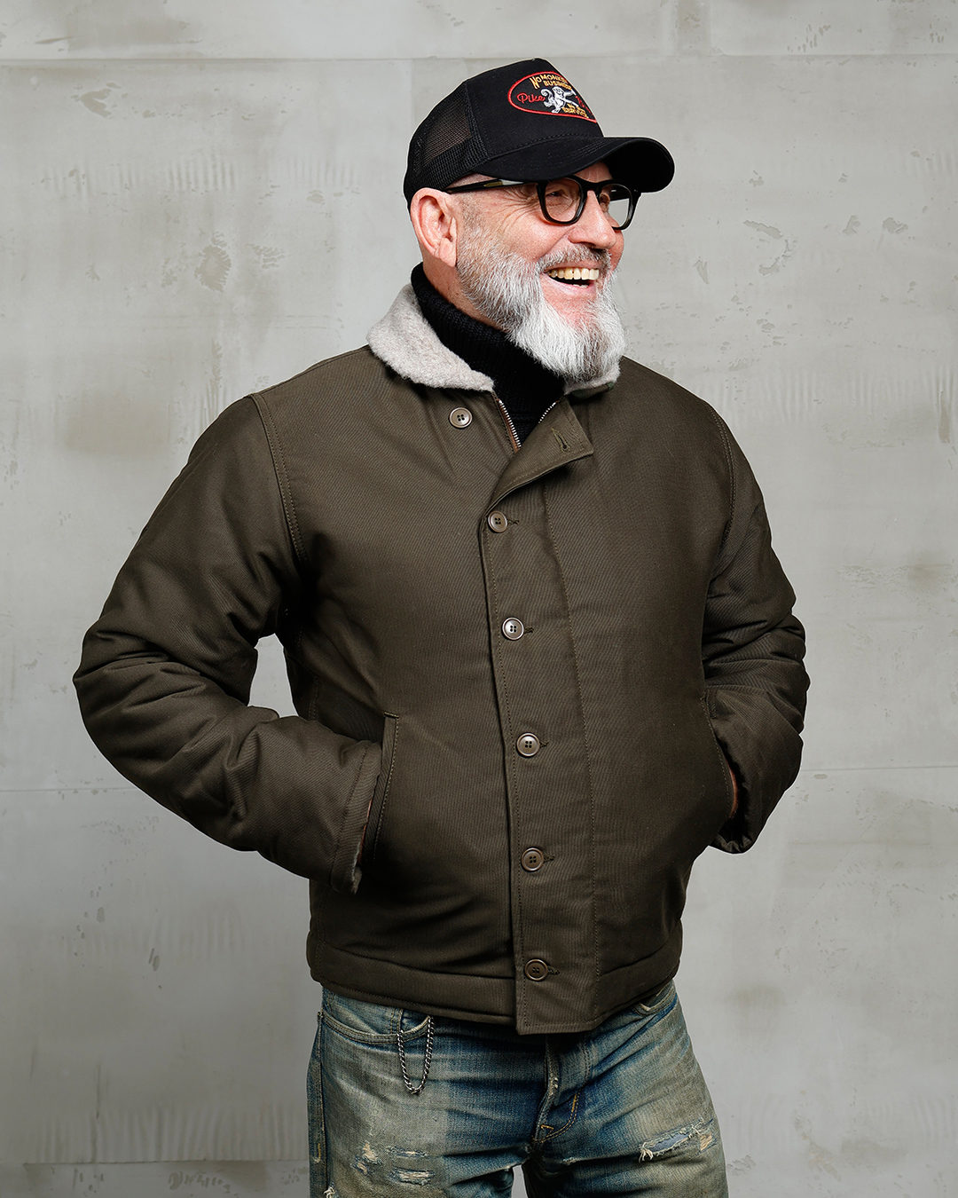 1944 N1 Deck Jacket Waxed Olive