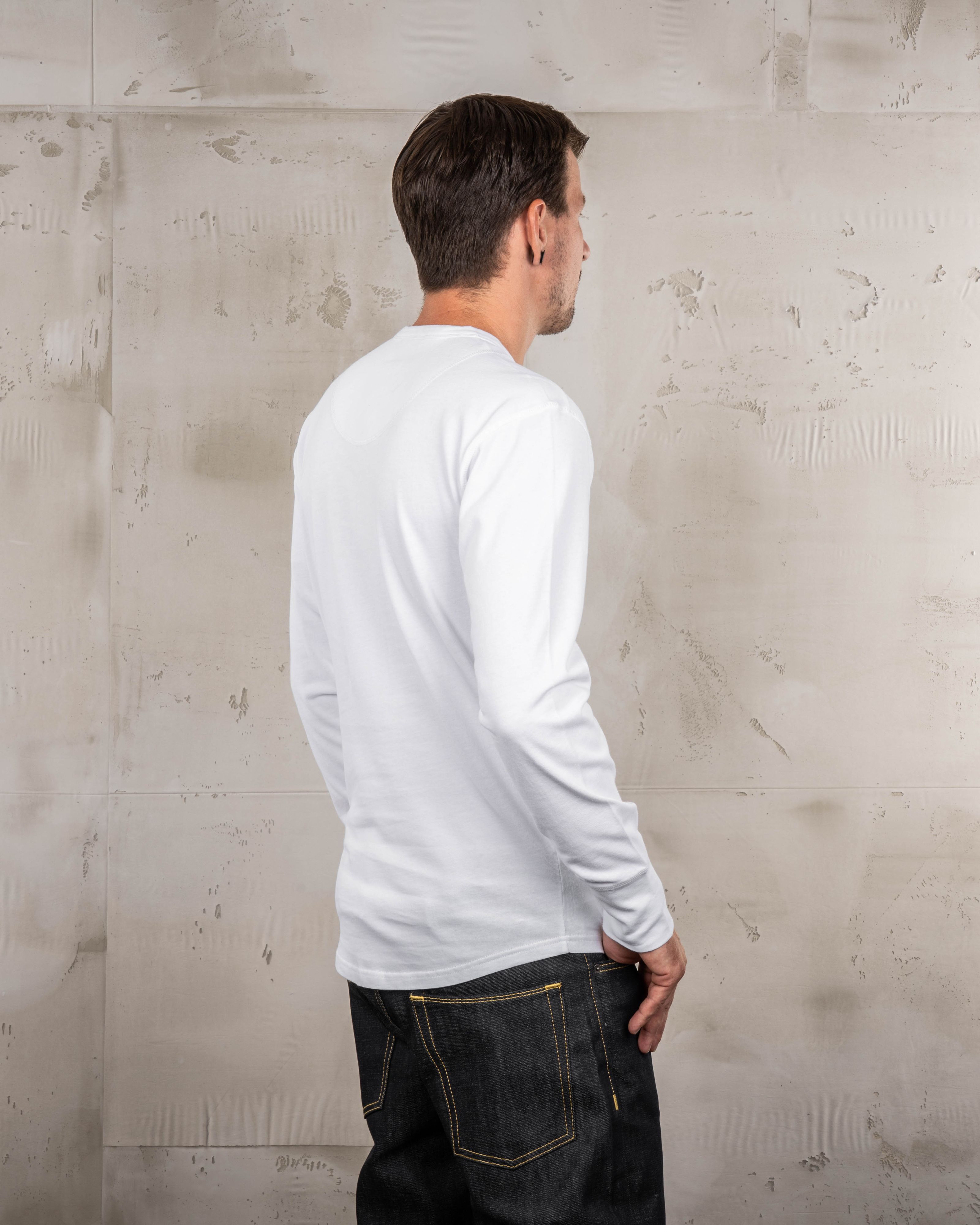 1927 Henley Shirt Long Sleeve Pure White