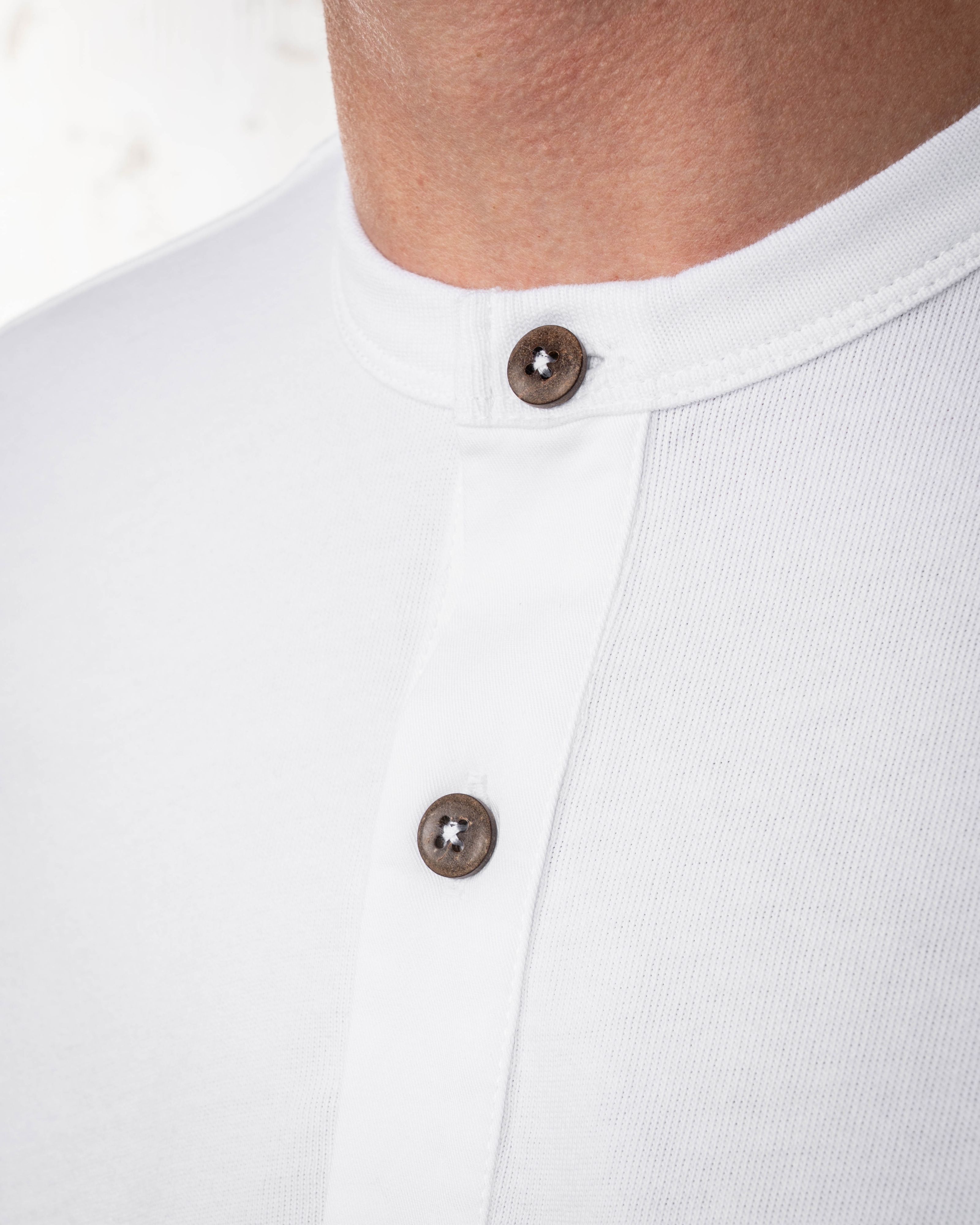 1927 Henley Shirt Long Sleeve Pure White