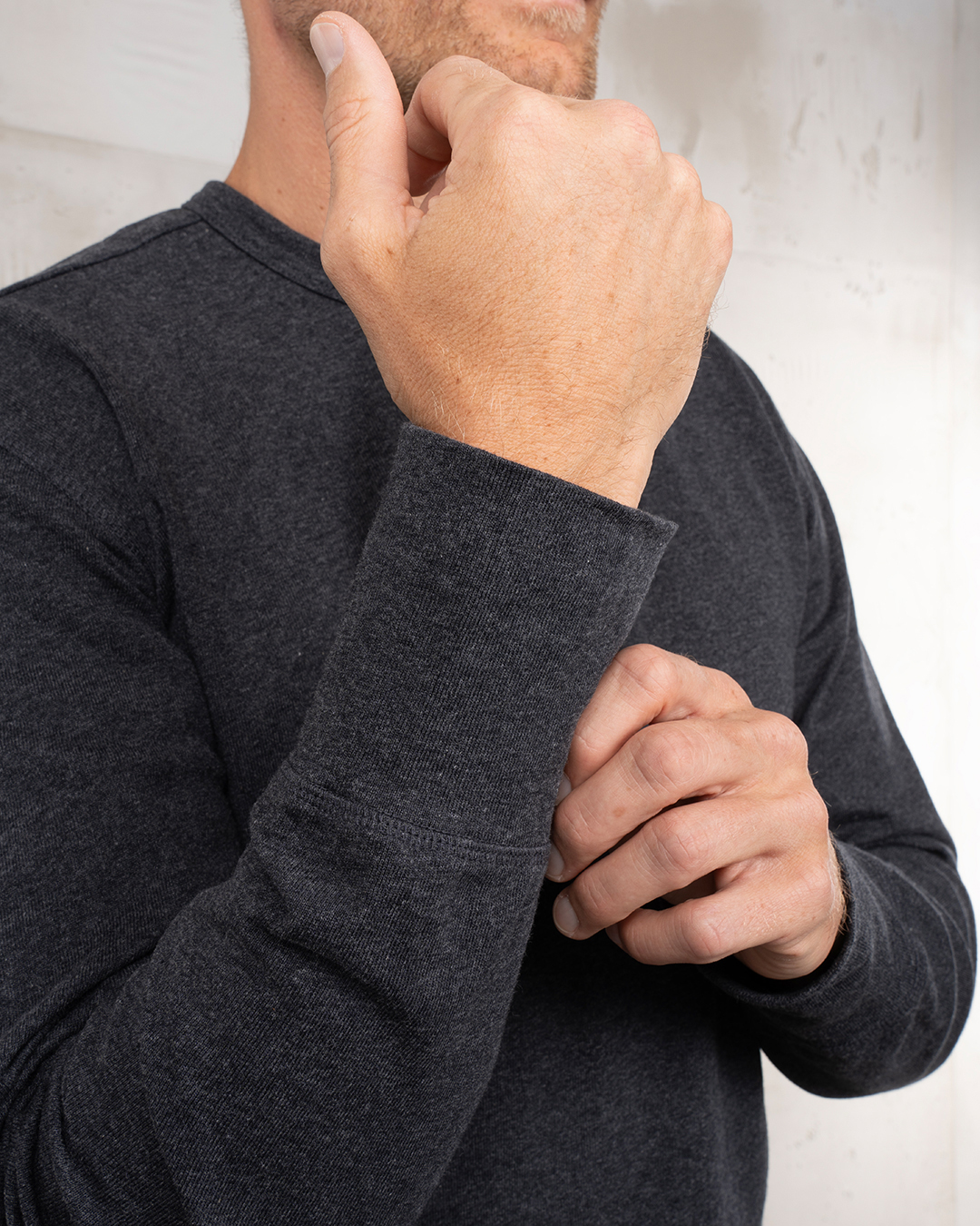 1927 Henley Shirt long sleeve iron grey 1927 Henley Shirt long sleeve iron grey