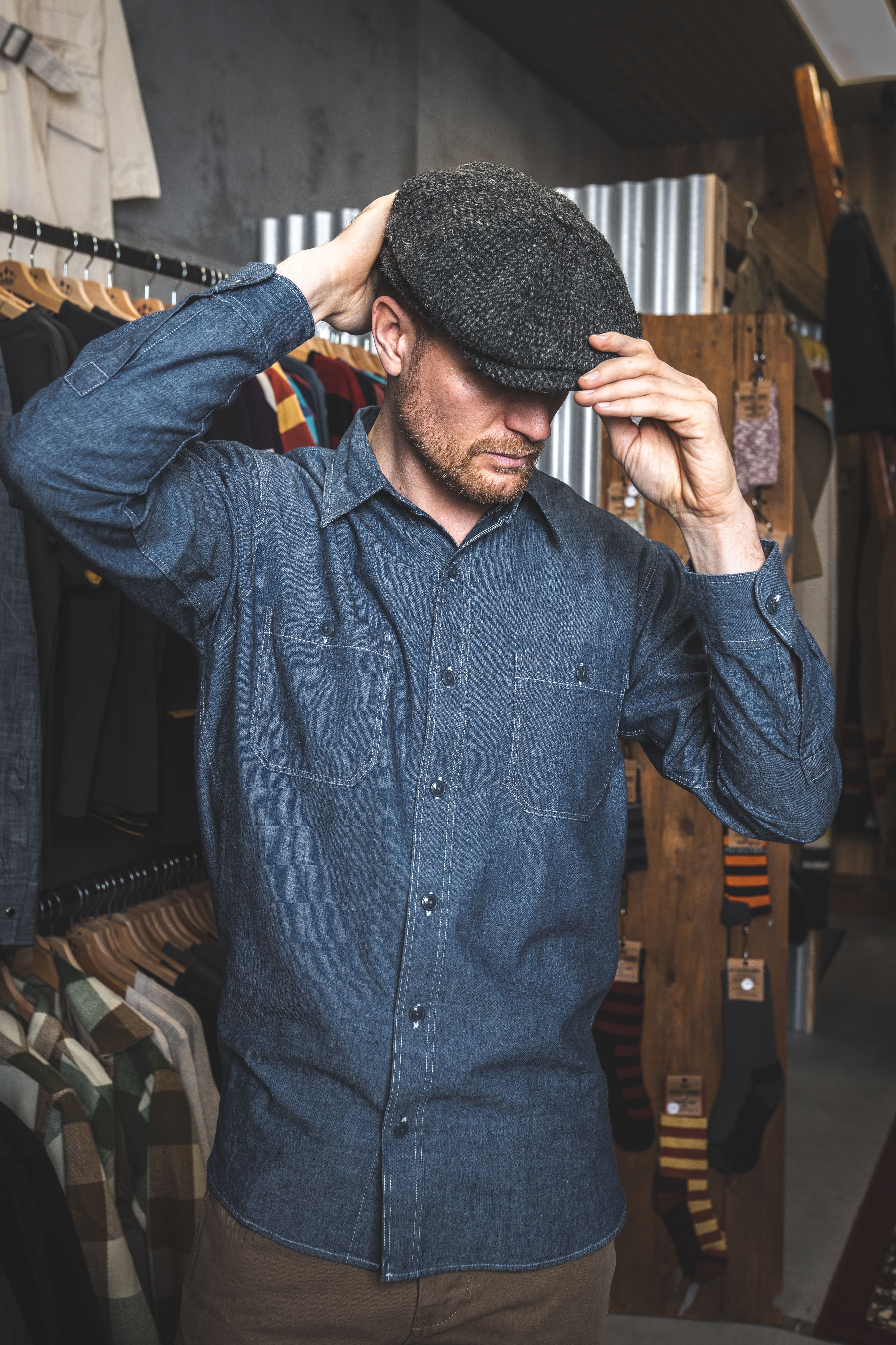 1940 USN Chambray Shirt Harbor Blue