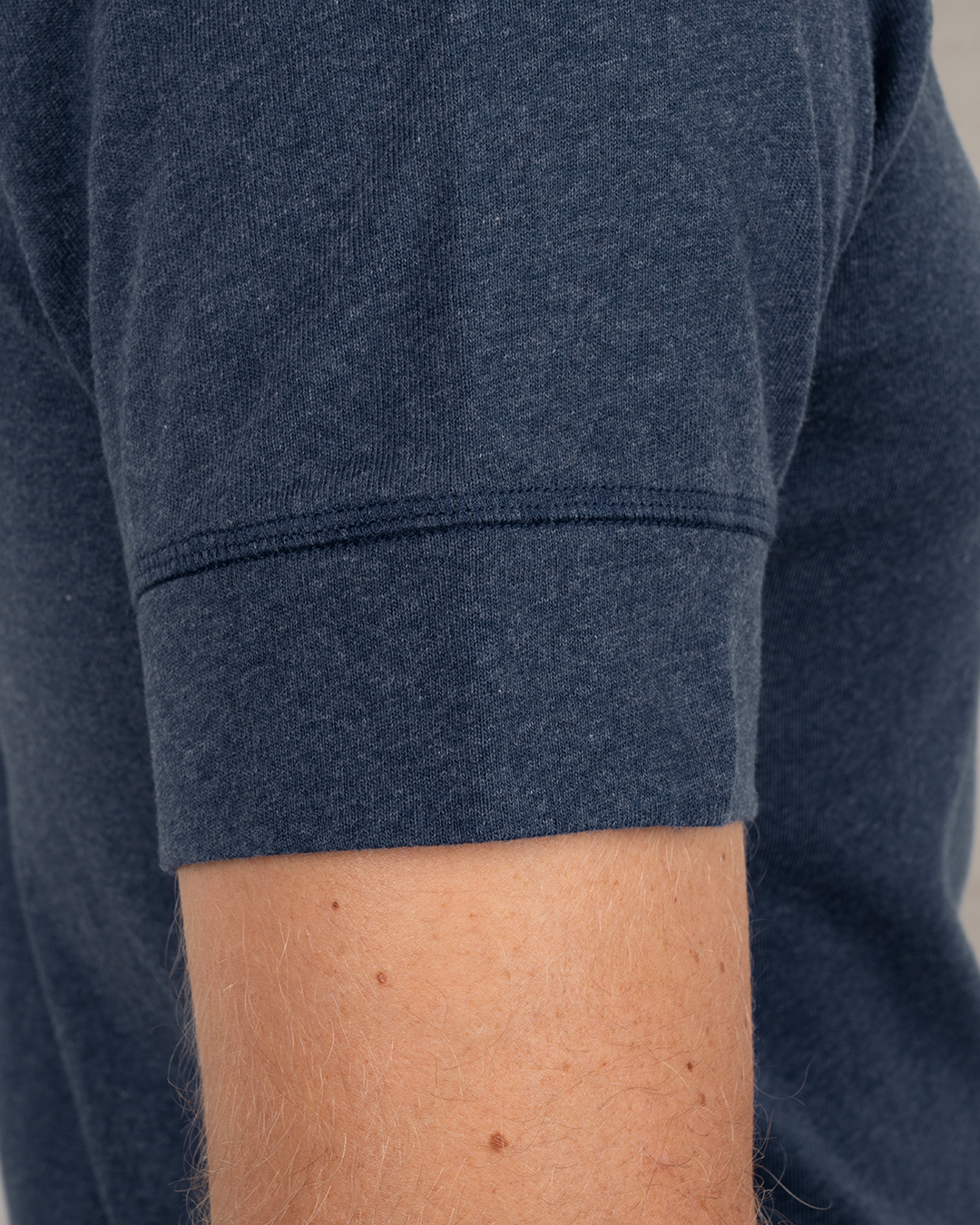 1927 Henley Shirt short sleeve indigo melange