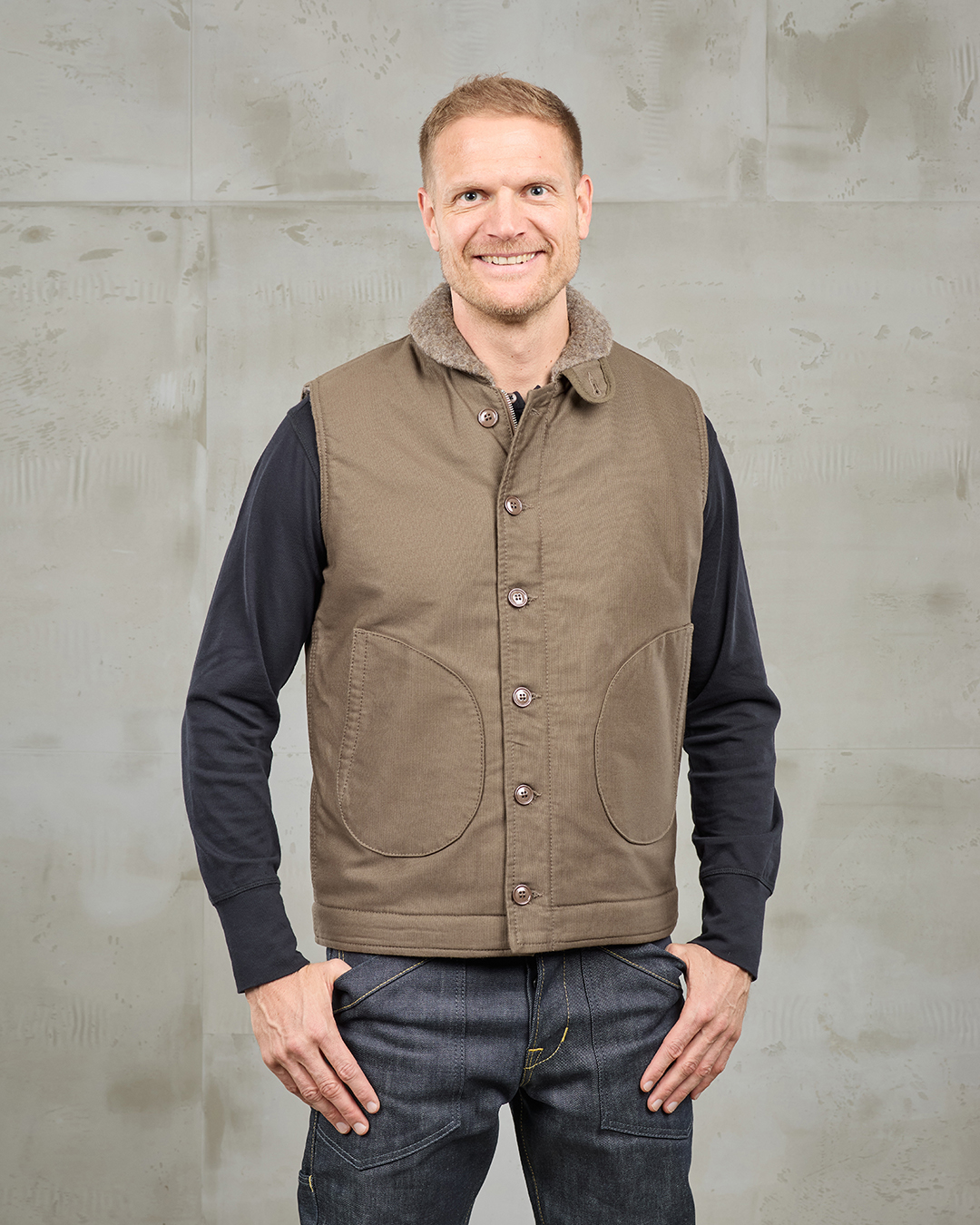 1944 Deck Vest Jungle Cloth Khaki