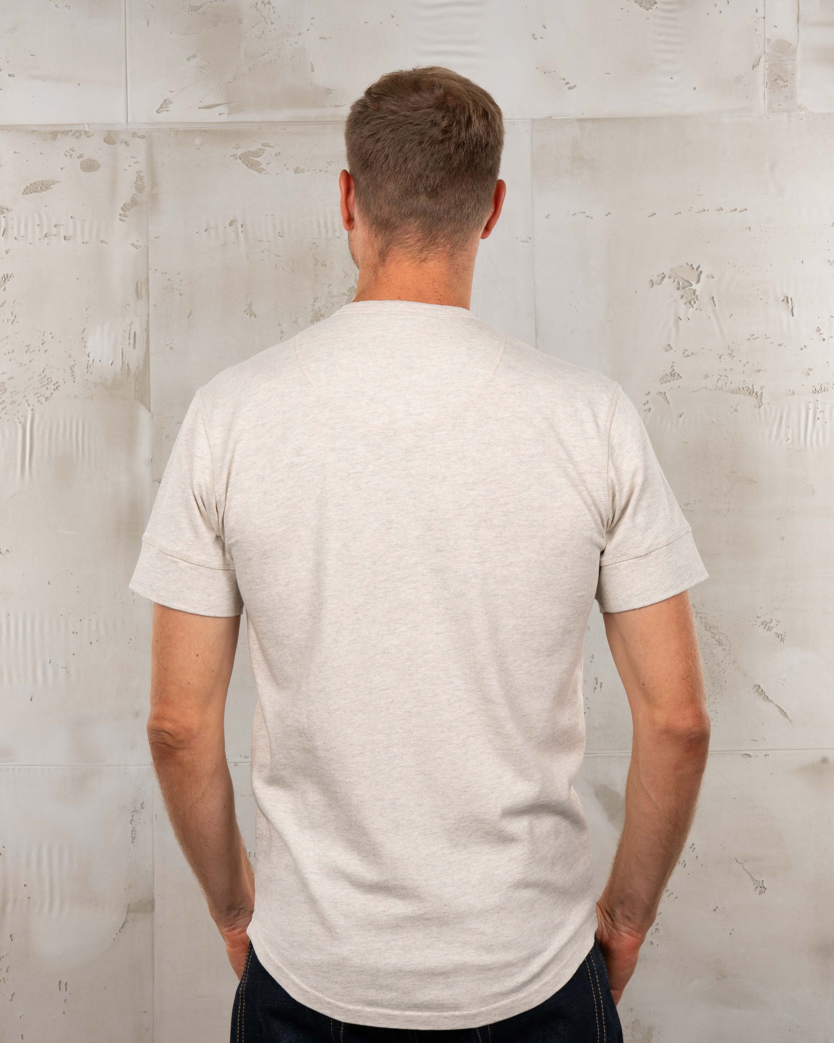 1927 Henley Shirt Short Sleeve Ecru Melange 1927 Henley Shirt Short Sleeve Ecru Melange