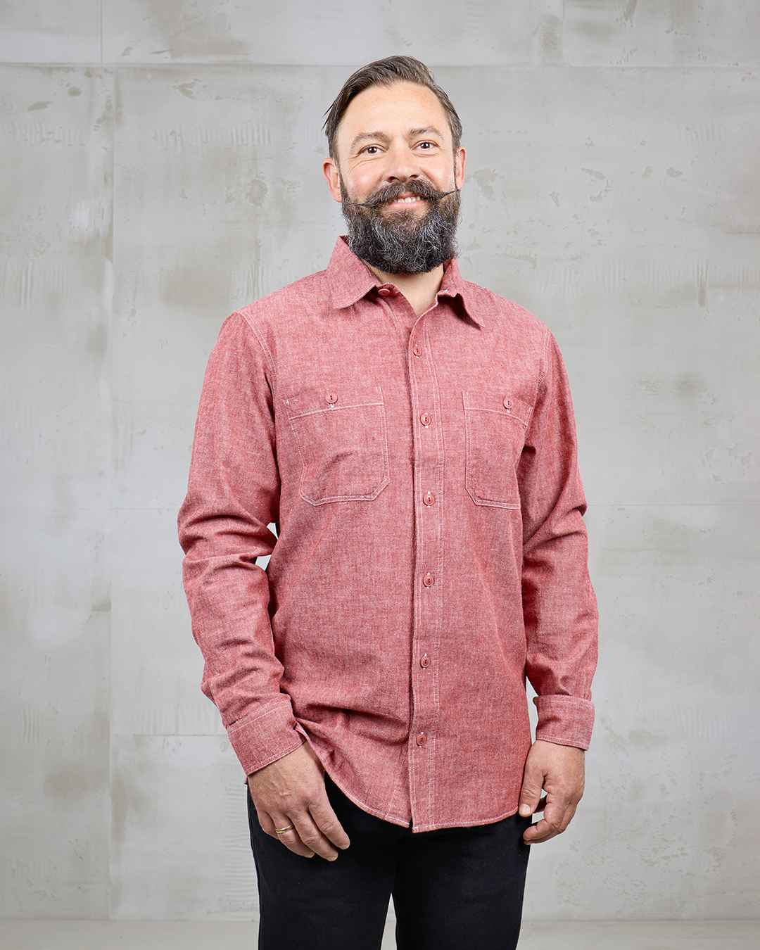 1940 USN Chambray Shirt Harbor Red