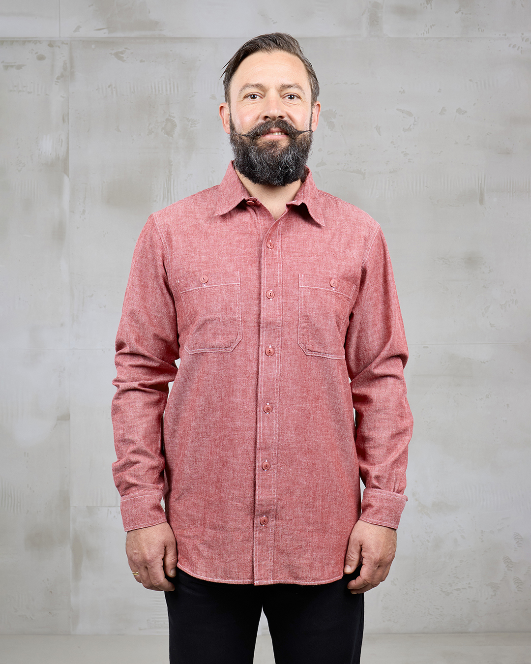 1940 USN Chambray Shirt Harbor Red