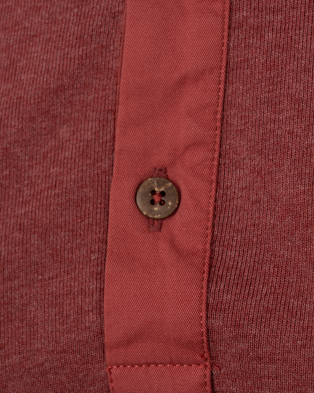 1927 Henley Shirt long sleeve granate red